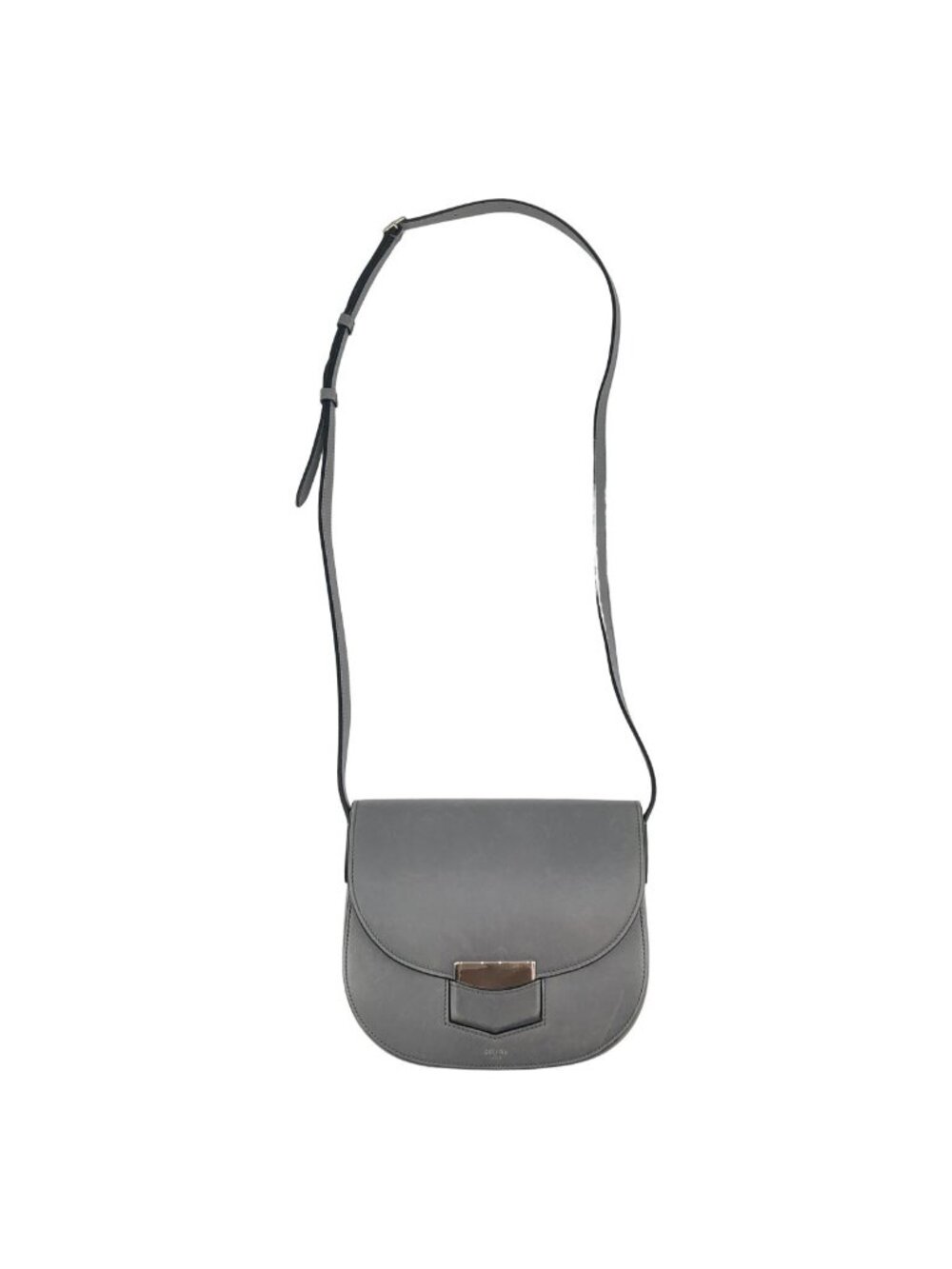 Celine Small Trotter Leather Shoulder Bag Gray